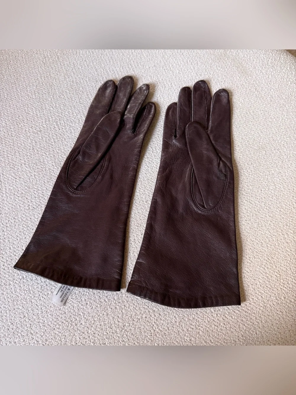 Vintage Lord and Taylor Womens Brown Silk Lined Leather Gloves Size 6